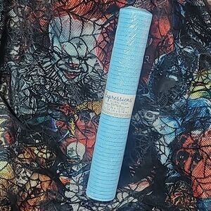 Floral Deco Mesh Roll - Light Blue with Blue Metallic Accents